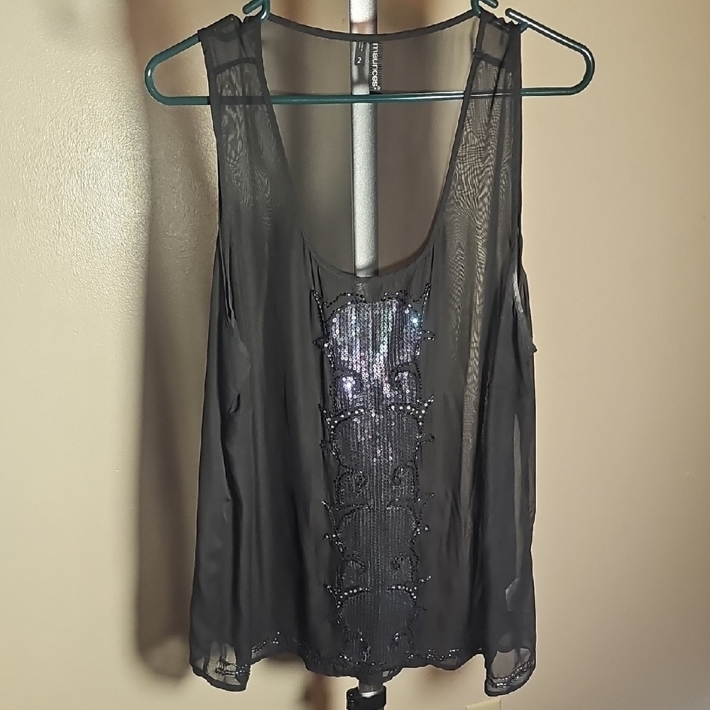 Maurices Black and Gray Sleeveless Tank Top